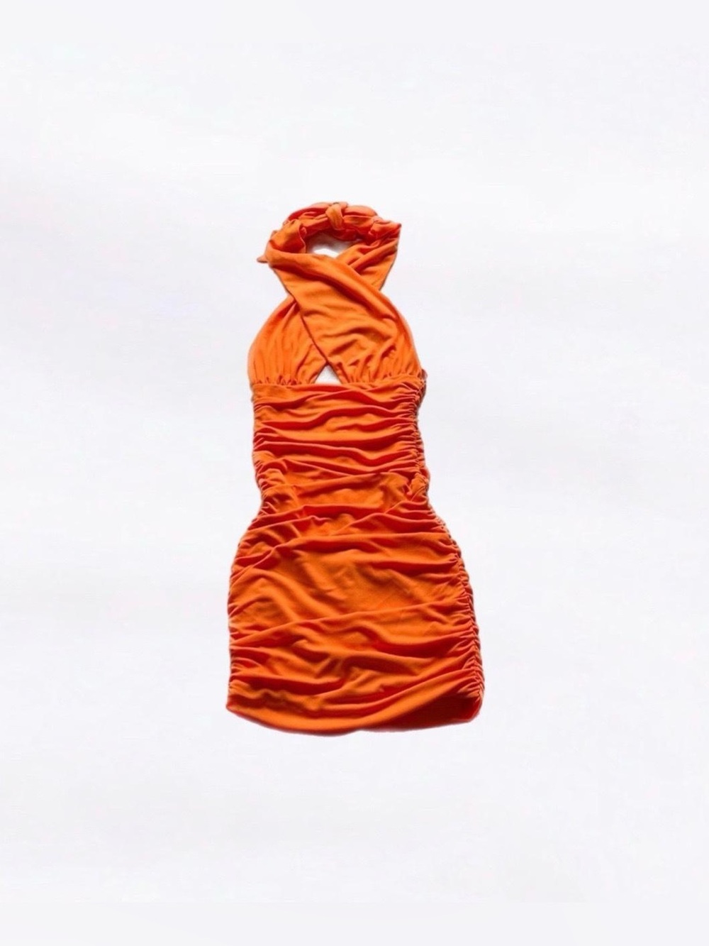 zara ⋆ ruched halter dress